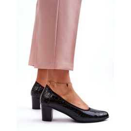 Vinceza Salón de charol con relieve negro 5