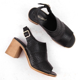 Sandalias mujer tacón calado negro Sergio Leone SK565 6