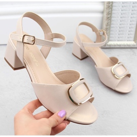 Sandalias mujer elegantes tacón beige Sergio Leone SK891 1