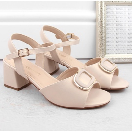 Sandalias mujer elegantes tacón beige Sergio Leone SK891 6