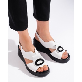 Goodin Sandalias blancas mujer cómodas blanco 3