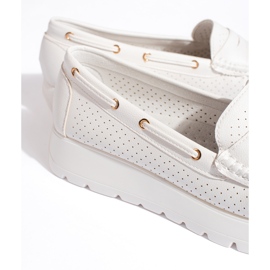 Goodin Mocasines de mujer blancos con estilo. 4