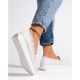 Goodin Mocasines de mujer blancos con estilo. 3