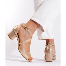 Goodin Sandalias tacón bajo mujer doradas dorado 1