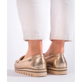 Goodin Mocasines mujer plataforma dorados 4
