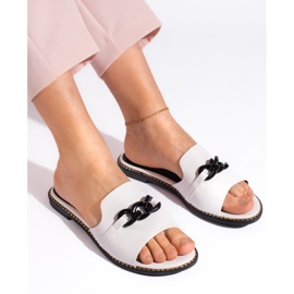 Goodin Chanclas planas mujer blancas blanco 1