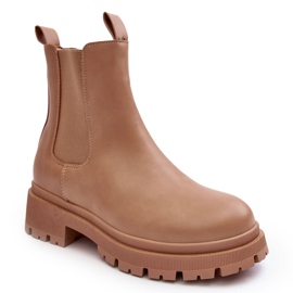 Botas Chelsea de piel con cremallera, beige oscuro Pitrese 9