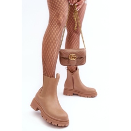 Botas Chelsea de piel con cremallera, beige oscuro Pitrese 5