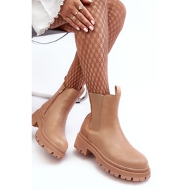 Botas Chelsea de piel con cremallera, beige oscuro Pitrese 7
