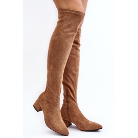 Botas de Mujer Tacón Bajo por Encima de la Rodilla Camel Maidna marrón 1 Botas de Mujer Tacón Bajo por Encima de la Rodilla Camel Maidna marrón 1