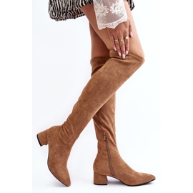 Botas de Mujer Tacón Bajo por Encima de la Rodilla Camel Maidna marrón 2 Botas de Mujer Tacón Bajo por Encima de la Rodilla Camel Maidna marrón 2