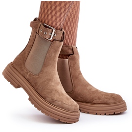 Botas Chelsea de ante con suela maciza, Beige Ozaro 9