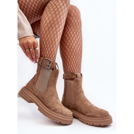 Botas Chelsea de ante con suela maciza, Beige Ozaro 8