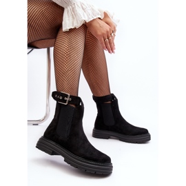 Botas Chelsea de ante con suela maciza, Negro Ozaro 2