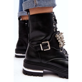 Botines de mujer con aislamiento Worker decorados en negro Lennen 2 Botines de mujer con aislamiento Worker decorados en negro Lennen 2