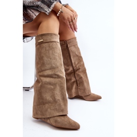 Botas Cuña Oculta Mujer Pattia Beige 2 Botas Cuña Oculta Mujer Pattia Beige 2