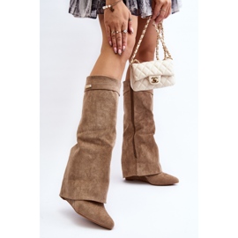 Botas Cuña Oculta Mujer Pattia Beige 4