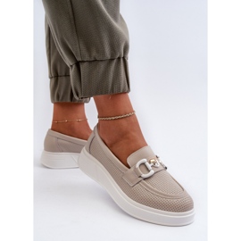 Mocasines Mujer Piel con Plataforma Beige S.Barski LR720 6