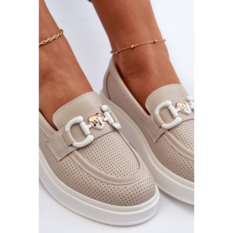 Mocasines Mujer Piel con Plataforma Beige S.Barski LR720 1