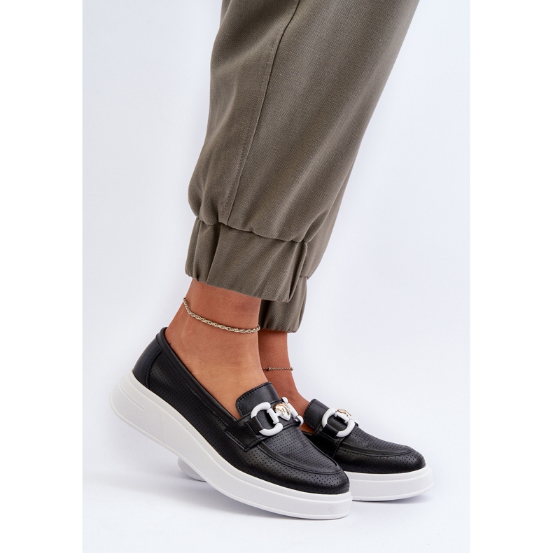 Mocasines Mujer Piel con Plataforma Negro S.Barski LR720 2