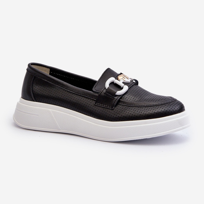 Mocasines Mujer Piel con Plataforma Negro S.Barski LR720 1