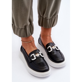 Mocasines Mujer Piel con Plataforma Negro S.Barski LR720 5