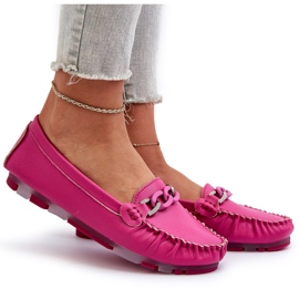 Mocasines Mujer Piel Con Adorno Fucsia S.Barski LR339 rosado 9