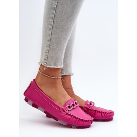 Mocasines Mujer Piel Con Adorno Fucsia S.Barski LR339 rosado 2