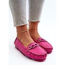Mocasines Mujer Piel Con Adorno Fucsia S.Barski LR339 rosado 5