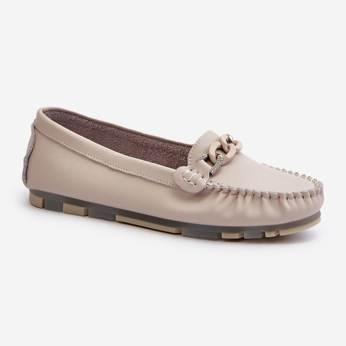 Mocasines Mujer Piel Con Adorno Beige S.Barski LR339 1