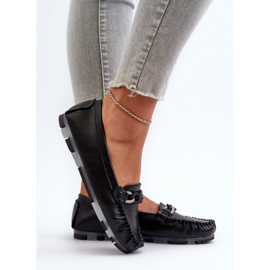 Mocasines Mujer Piel Con Adorno Negro S.Barski LR339 6