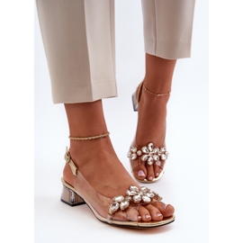 Sandalias Transparentes con Bloque Dorado S.Barski MR38-W1 4