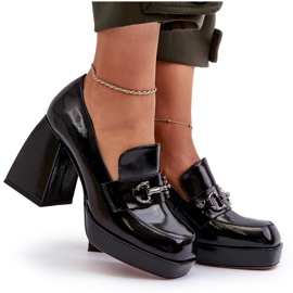 S.Barski Zapatos de Mujer Charol con Tacón Alto Negro D&amp;A MR38-906 9