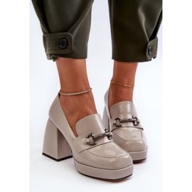 S.Barski Zapatos Mujer Charol Tacón Alto Gris D&amp;A MR38-906 7