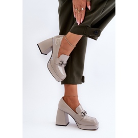 S.Barski Zapatos Mujer Charol Tacón Alto Gris D&amp;A MR38-906 8