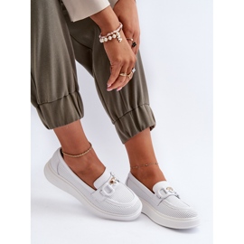 Mocasines Mujer Piel Con Plataforma Blanco S.Barski LR720 8