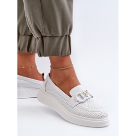 Mocasines Mujer Piel Con Plataforma Blanco S.Barski LR720 5