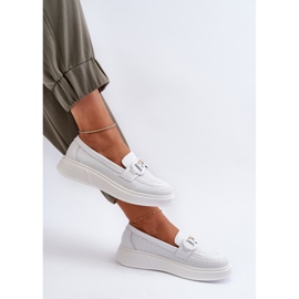 Mocasines Mujer Piel Con Plataforma Blanco S.Barski LR720 7