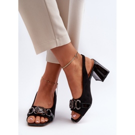 S.Barski Sandalias Mujer Tacón Alto Con Decoración, Negro D&amp;A MR38-659 8