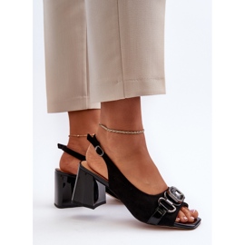 S.Barski Sandalias Mujer Tacón Alto Con Decoración, Negro D&amp;A MR38-659 9