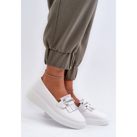 Mocasines Mujer Ligeros De Piel Con Plataforma Blanco S.Barski LR590 2