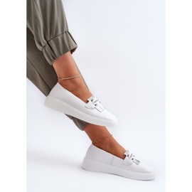 Mocasines Mujer Ligeros De Piel Con Plataforma Blanco S.Barski LR590 6