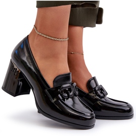 S.Barski Zapatos de Tacón Alto para Mujer, Charol Negro D&amp;A MR38-973 8