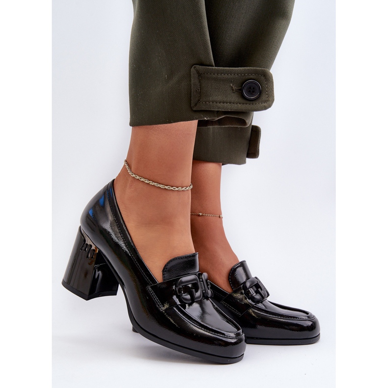 S.Barski Zapatos de Tacón Alto para Mujer, Charol Negro D&amp;A MR38-973 2