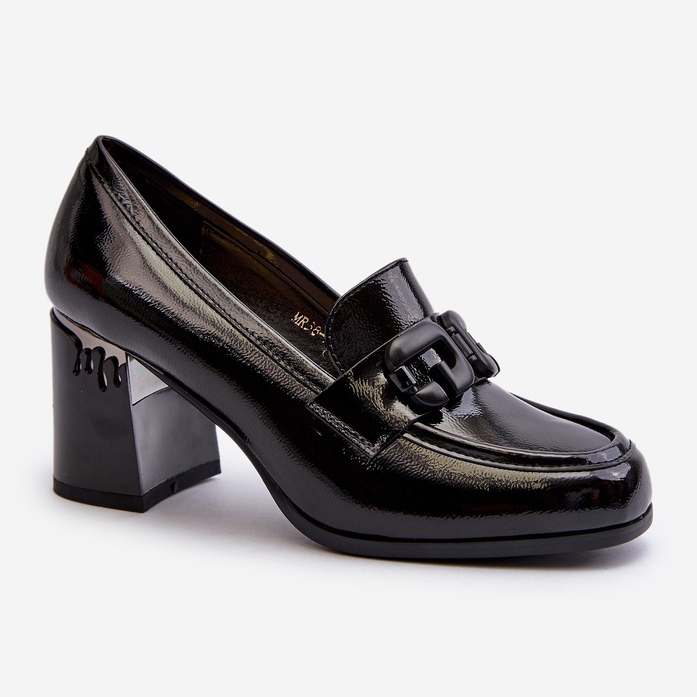 S.Barski Zapatos de Tacón Alto para Mujer, Charol Negro D&amp;A MR38-973 1