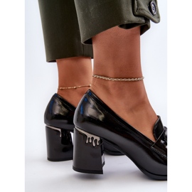S.Barski Zapatos de Tacón Alto para Mujer, Charol Negro D&amp;A MR38-973 5