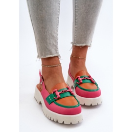 S.Barski Sandalias Tacón Plano Con Decoración Naranja D&amp;A MR38-656 7