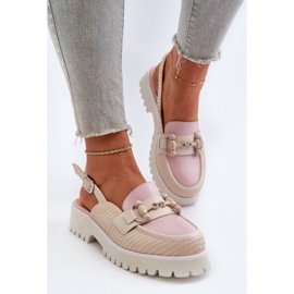 S.Barski Sandalias De Mujer Tacón Plano Con Decoración Beige D&amp;A MR38-656 6