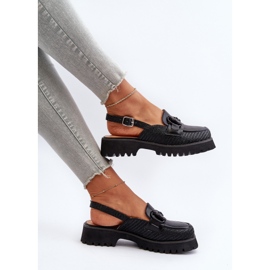 S.Barski Sandalias De Mujer Tacón Plano Con Decoración Negro D&A MR38-656 1 S.Barski Sandalias De Mujer Tacón Plano Con Decoración Negro D&A MR38-656 1