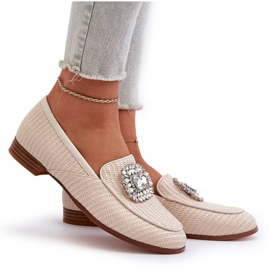 S.Barski Mocasines de mujer con tacón plano y broche Beige D&amp;A MR38-676 8